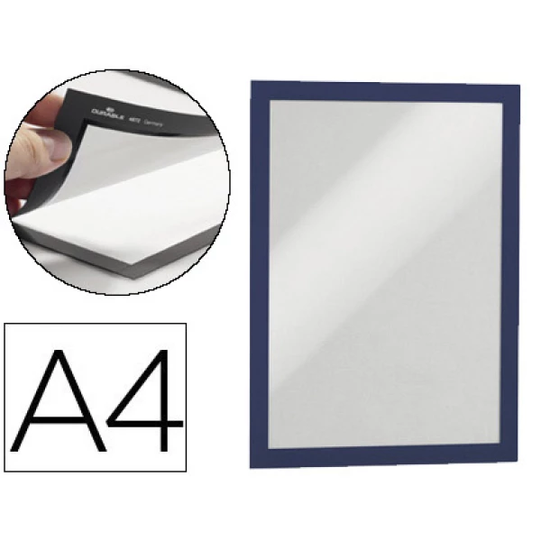 Thumbnail-Moldura porta anuncios durable magnetico din a4 dorso adesivo removivel cor azul pack de 2 unidades