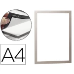 Thumbnail-Moldura porta anuncios durable magnetico din a4 dorso adesivo removivel cor prata pack de 2 unidades