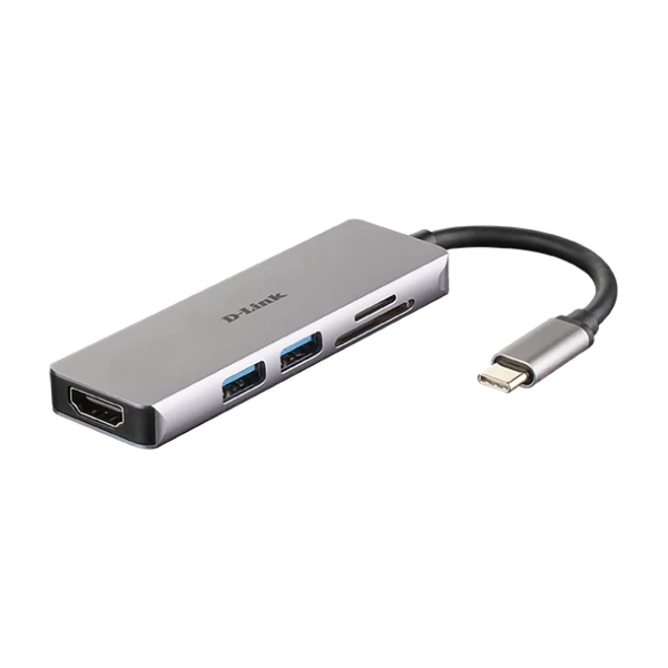 Thumbnail-D-Link DUB-M530 base & duplicador de portas Com fios USB 3.2 Gen 1 (3.1 Gen 1) Type-C Alumínio, Preto