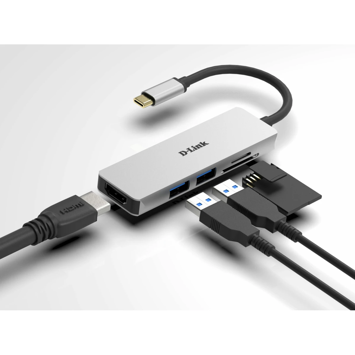 Galery – D-Link DUB-M530 base & duplicador de portas Com fios USB 3.2 Gen 1 (3.1 Gen 1) Type-C Alumínio, Preto0
