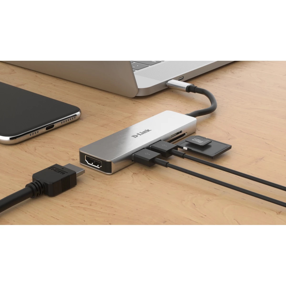 Galery – D-Link DUB-M530 base & duplicador de portas Com fios USB 3.2 Gen 1 (3.1 Gen 1) Type-C Alumínio, Preto0