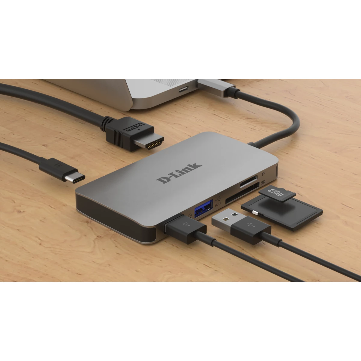 Galery – D-Link DUB-M610 base & duplicador de portas Com fios USB 3.2 Gen 1 (3.1 Gen 1) Type-C Alumínio, Preto0