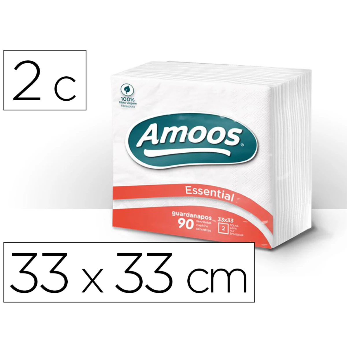 Thumbnail-Guardanapo celulose amoos 33×33 cm 2 folhas pack de 100 unidades