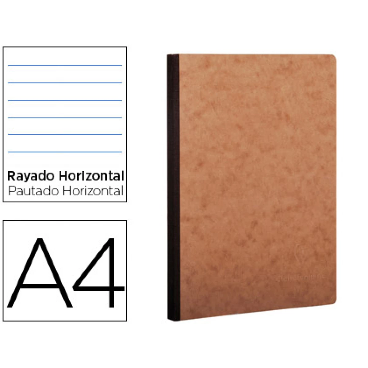 Thumbnail-Caderno clairefontaine capa cartolina din a4 pautado 5 mm 96 folhas cor kraft