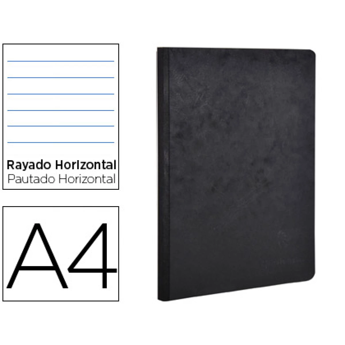 Thumbnail-Caderno clairefontaine capa cartolina din a4 pautado 5 mm 96 folhas cor preto