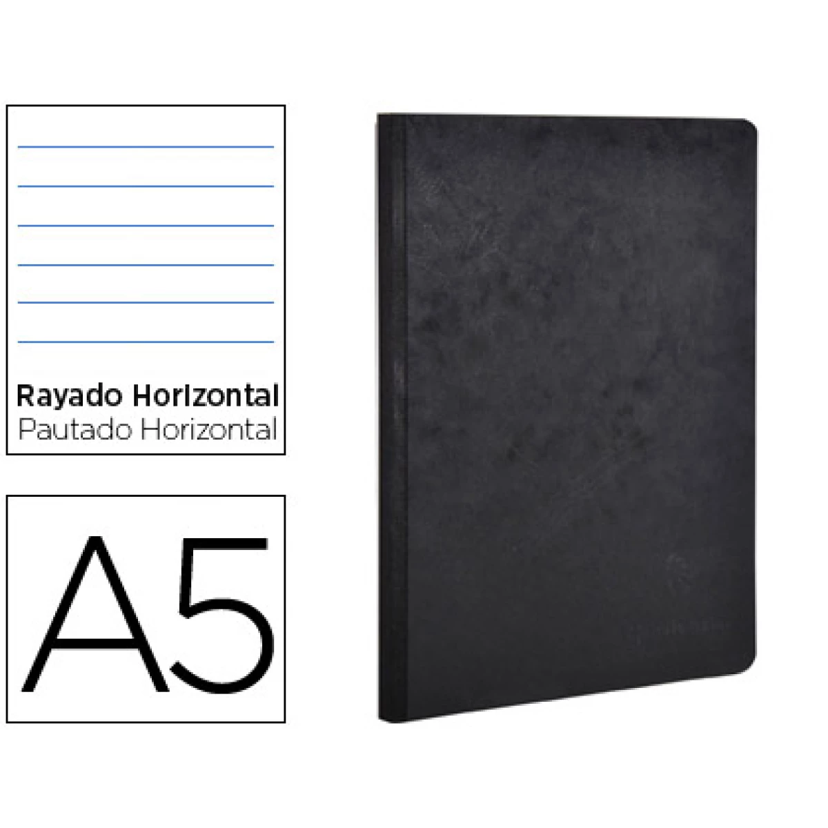 Thumbnail-Caderno clairefontaine capa cartolina din a5 pautado 5 mm 96 folhas cor preto