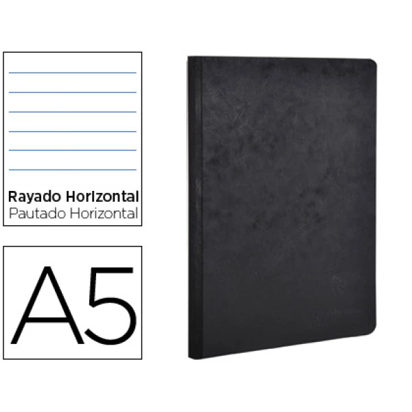 Thumbnail-Caderno clairefontaine capa cartolina din a5 pautado 5 mm 96 folhas cor preto