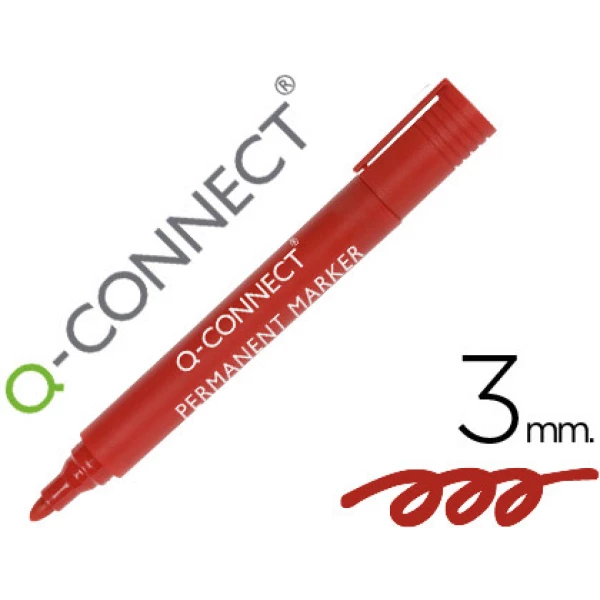 Thumbnail-Marcador q-connect permanente vermelho ponta redonda 3.0 mm