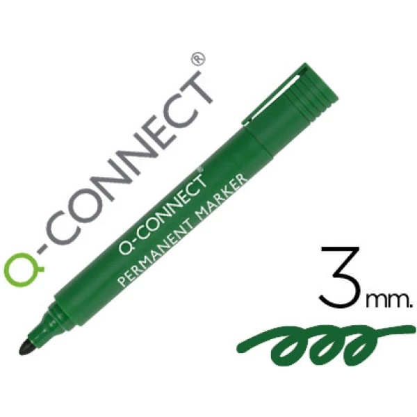 Thumbnail-Marcador q-connect permanente verde ponta redonda 3.0 mm