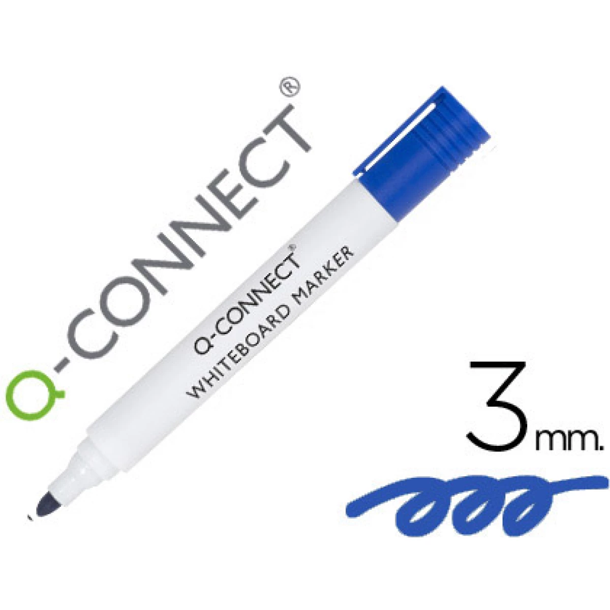 Thumbnail-Marcador q-connect quadro branco azul ponta redonda 3.0 mm