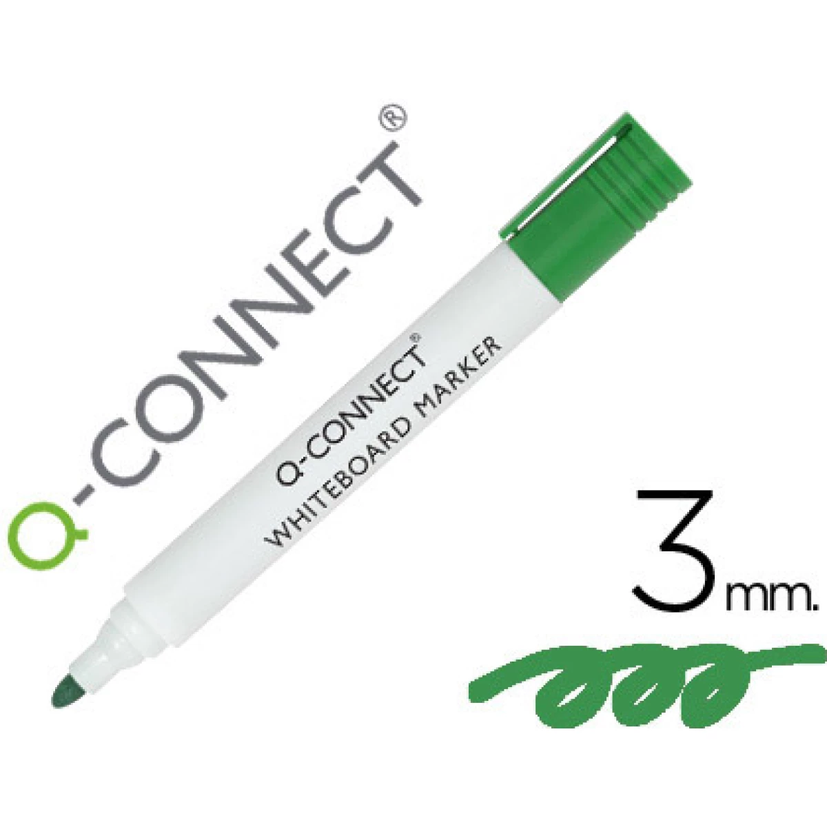 Thumbnail-Marcador q-connect quadro branco verde ponta redonda 3.0 mm