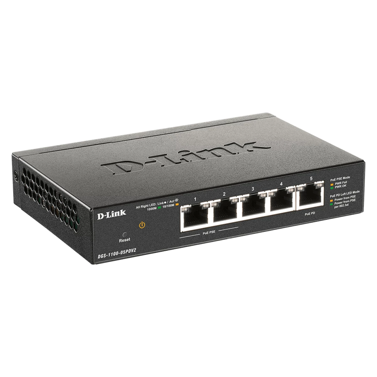 Galery – D-Link DGS-1100-05PDV2 switch de rede Gerido Gigabit Ethernet (10/100/1000) Power over Ethernet (PoE) Preto0