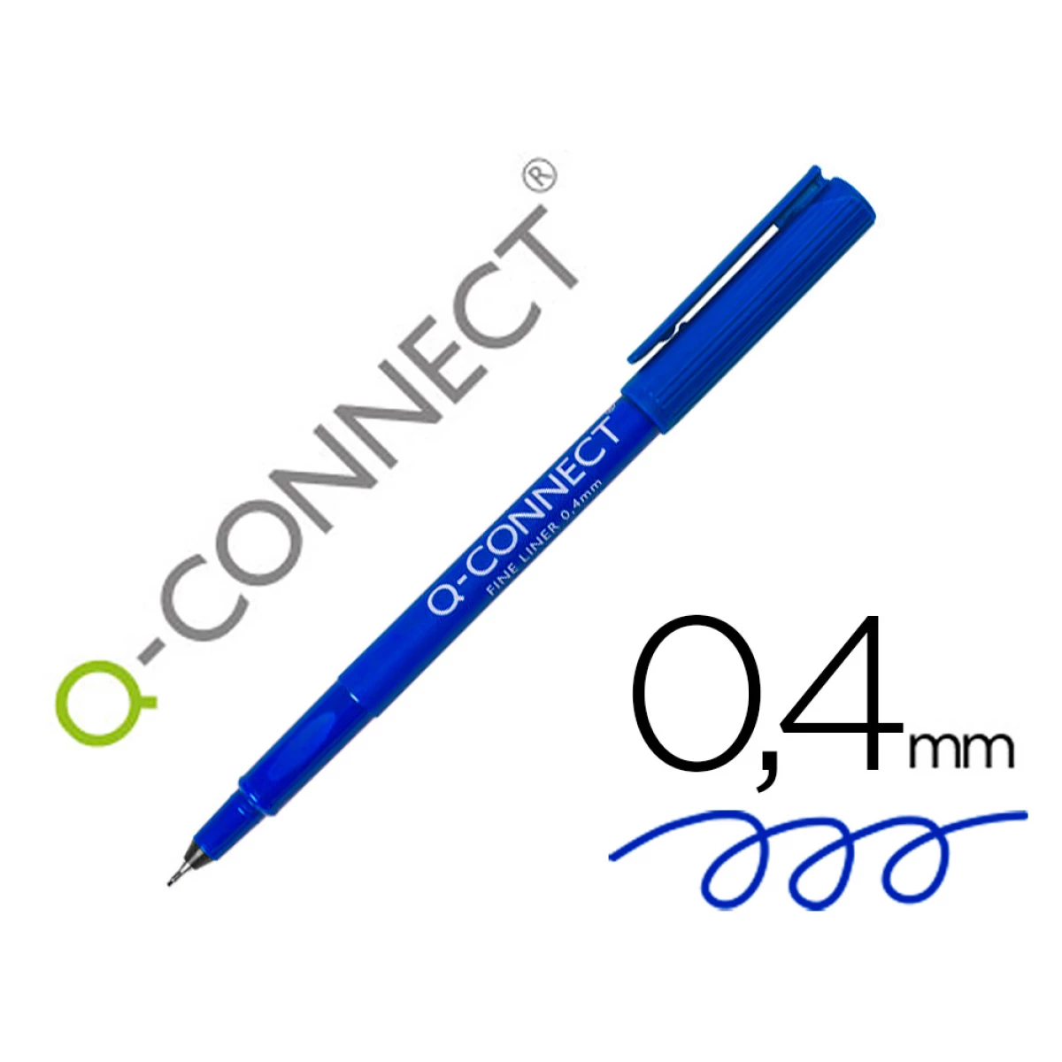 Thumbnail-Marcador q-connect ponta de fibra fine liner azul 0.4 mm