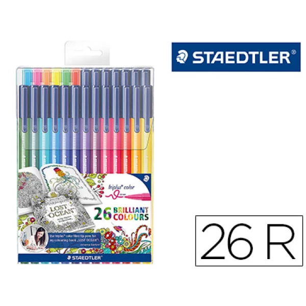 Thumbnail-Rotuladores staedtler triplus color edicion johanna basford estuche plastico de 26 colores