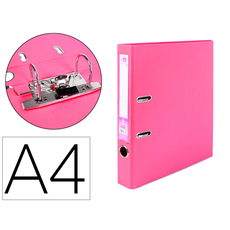 Thumbnail-Pasta de arquivo de alavanca liderpapel documenta pvc din a4 lombada 52 mm rosa