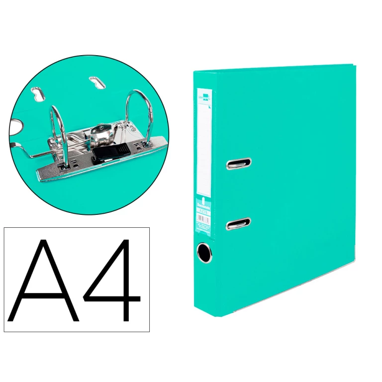 Thumbnail-Pasta de arquivo de alavanca liderpapel documenta pvc din a4 lombada 52 mm verde claro