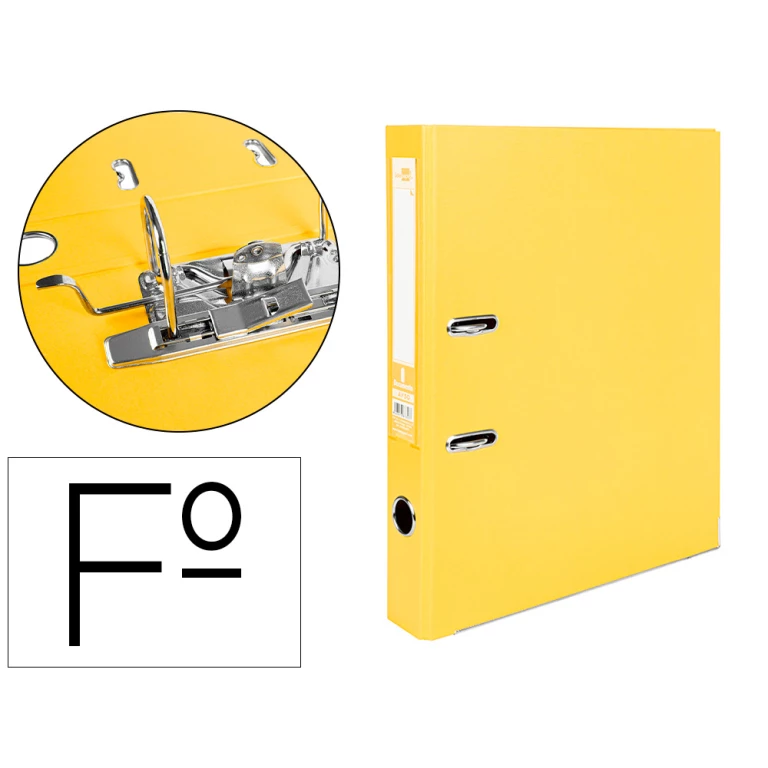 Thumbnail-Pasta de arquivo de alavanca liderpapel documenta pvc folio lombada 52 mm amarelo