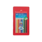 Galery – Lapis de cor faber-castell aguarelavel colour grip triangular caixa metalica de 12 cores sortidas0