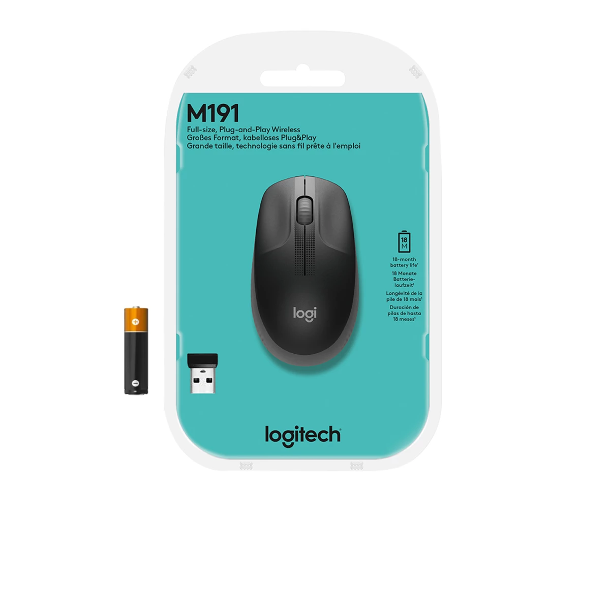 Galery – Logitech M190 rato Ambidestro RF Wireless Ótico 1000 DPI0