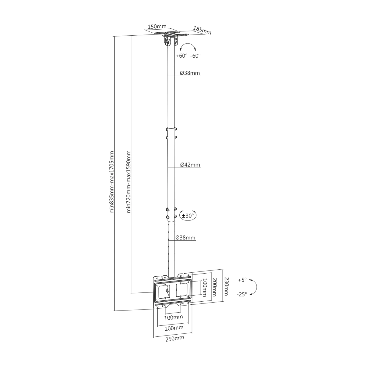 Galery – AISENS CT43TSE-053 suporte para TV 109,2 cm (43″) Preto0