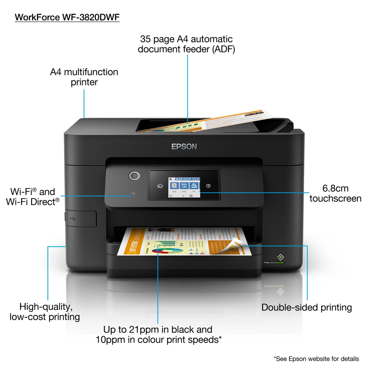 Galery – Epson WorkForce Pro WF-3820DWF Jato de tinta A4 4800 x 2400 DPI 21 ppm Wi-Fi0