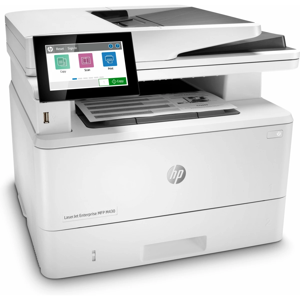 Galery – HP LaserJet Enterprise Multifunções M430f, Preto e branco, Impressora para Empresas, Impressão, cópia, digit., fax, ADF para 50 folhas; Impressão frente e verso; Digitalização frente e verso; Impressão através de porta USB frontal; Tamanho compacto; Eficiência energética; Segurança reforçada0