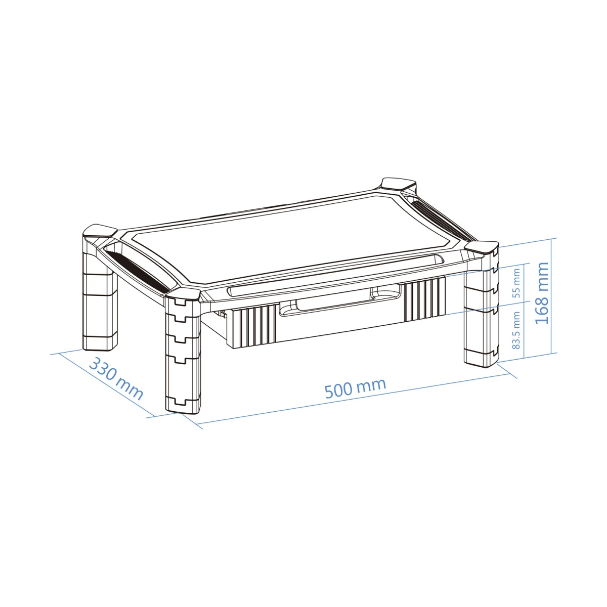 Galery – TooQ MMPSSD01 montagem e suporte para monitores Preto Secretária0