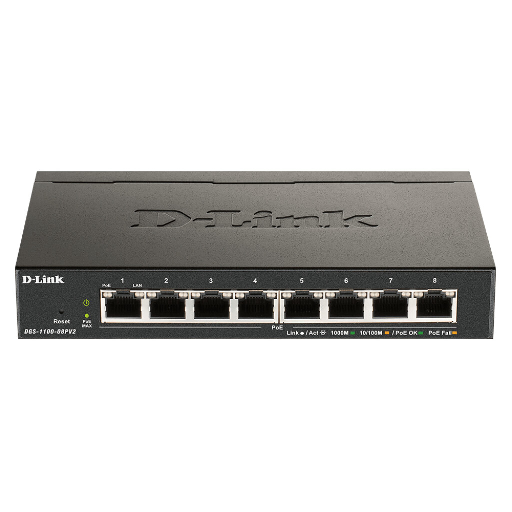 Thumbnail-D-Link DGS-1100-08PV2 Gerido L2/L3 Gigabit Ethernet (10/100/1000) Power over Ethernet (PoE) Preto