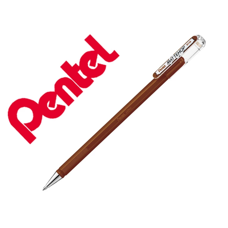 Thumbnail-Roller gel pentel k110 mattehop cor castanho ponta de 1 mm – 12 unidades