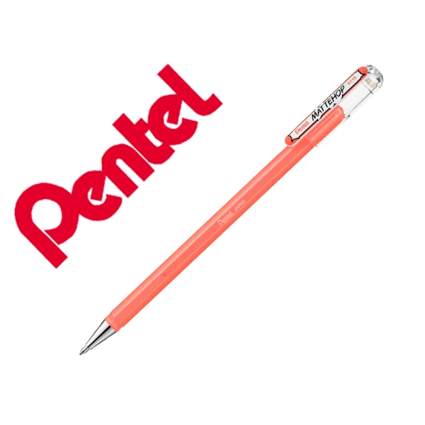 Thumbnail-Roller gel pentel k110 mattehop cor coral rosa ponta de 1 mm – 12 unidades