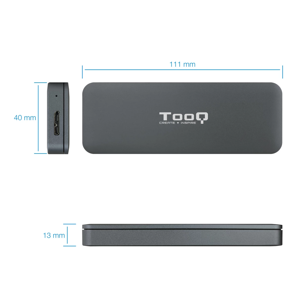 Galery – TooQ TQE-2281G Caixa para Discos Rígidos Compartimento SSD Cinzento M.20