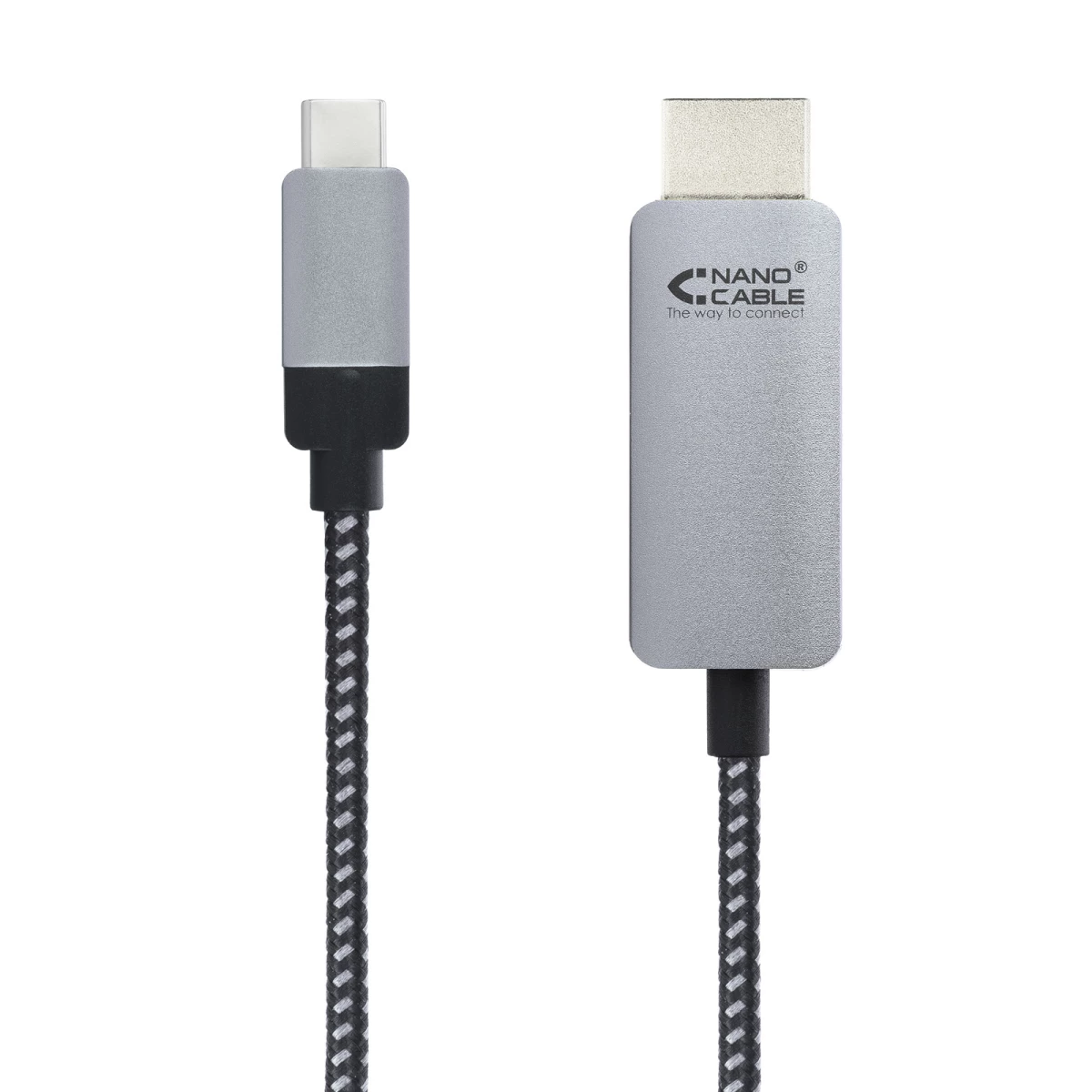 Galery – Nanocable 10.15.5102 adaptador de cabo de vídeo 1,8 m USB Type-C HDMI Alumínio, Preto0