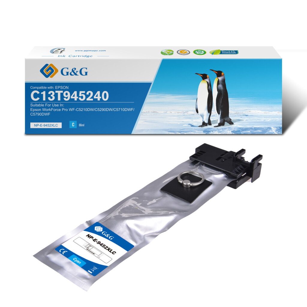 Thumbnail-Cartucho de tinta pigmentada G&G Epson T9452 ciano genérico – substitui C13T945240