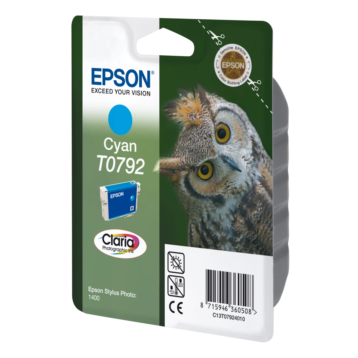 Galery – Epson Owl Tinteiro Cyan T0792 Tinta Claria Photographic0