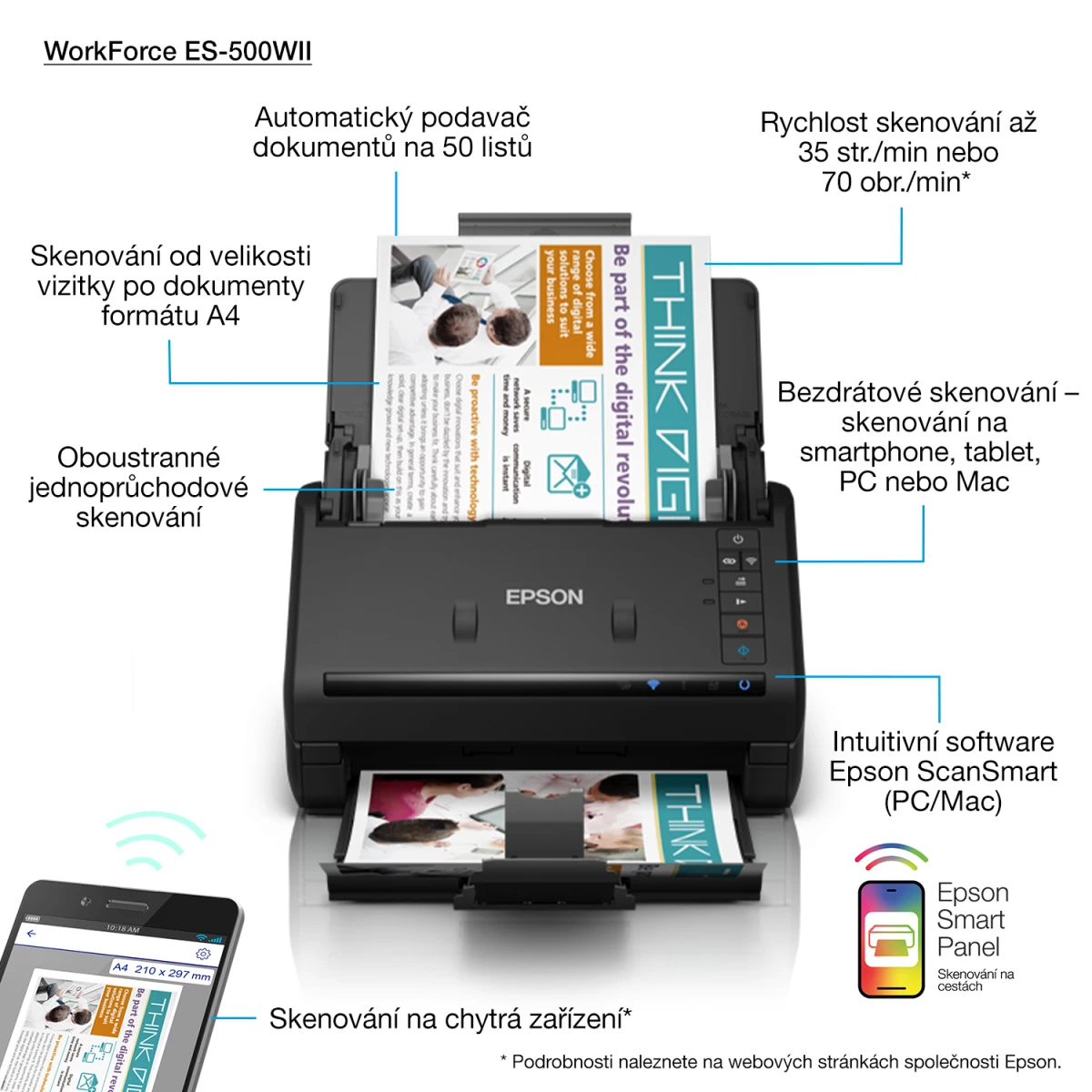 Galery – Epson WorkForce ES-500WII Scanner com alimentação por folhas 600 x 600 DPI A4 Preto0