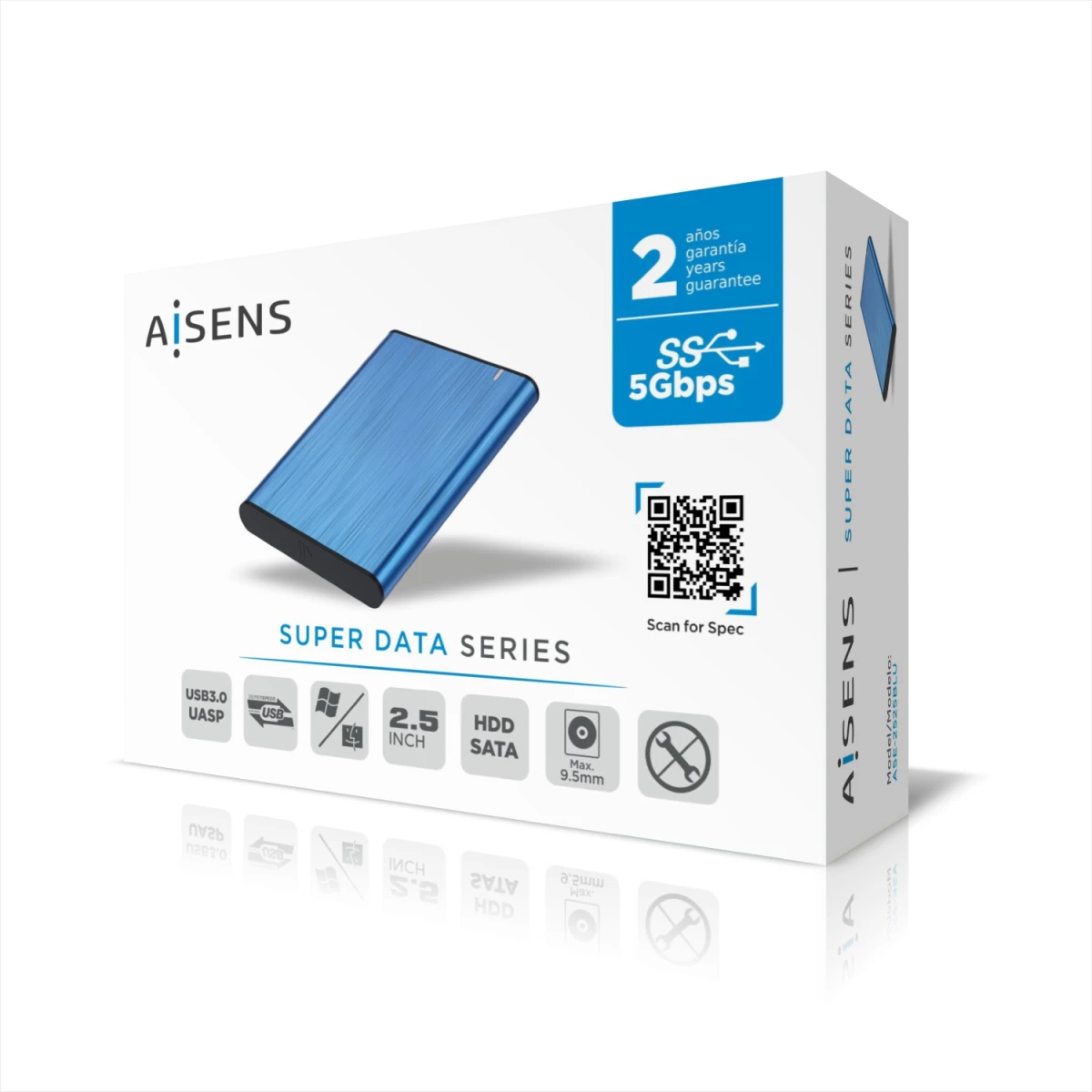 Galery – AISENS ASE-2525BLU Caixa para Discos Rígidos Compartimento SSD Azul 2.5″0