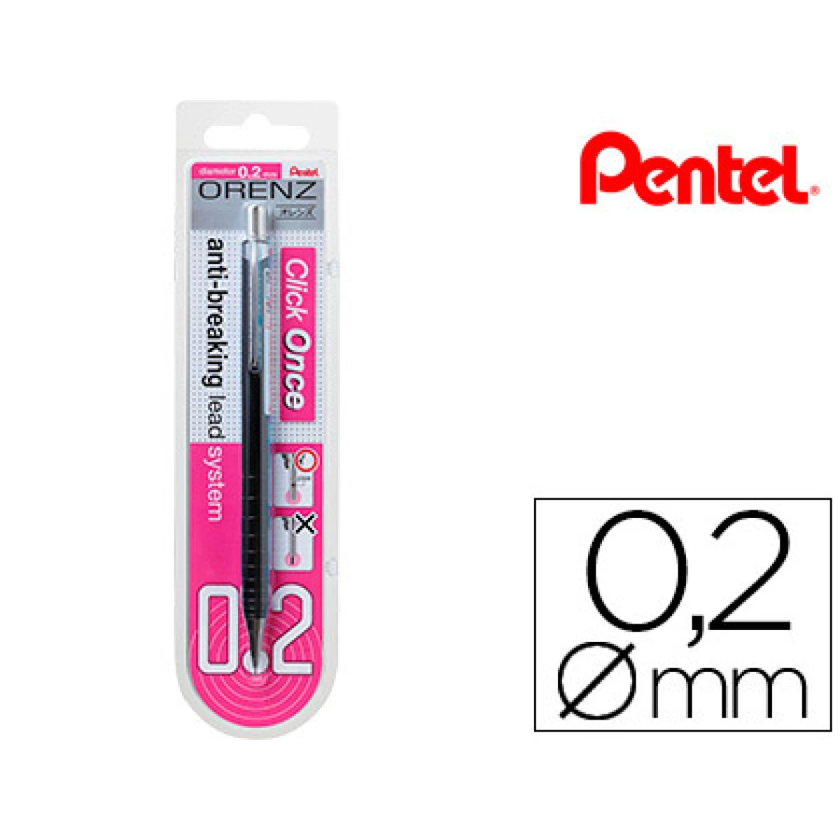 Thumbnail-Lapiseira pentel orenz 0,2 mm -preto-em blister de 1 unidade