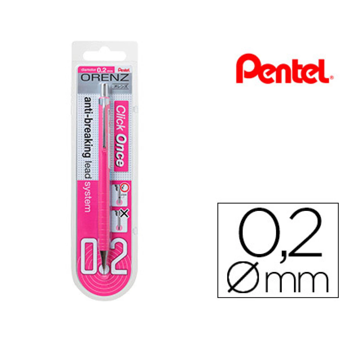 Thumbnail-Lapiseira pentel orenz 0,2 mm -rosa-em blister de 1 unidade