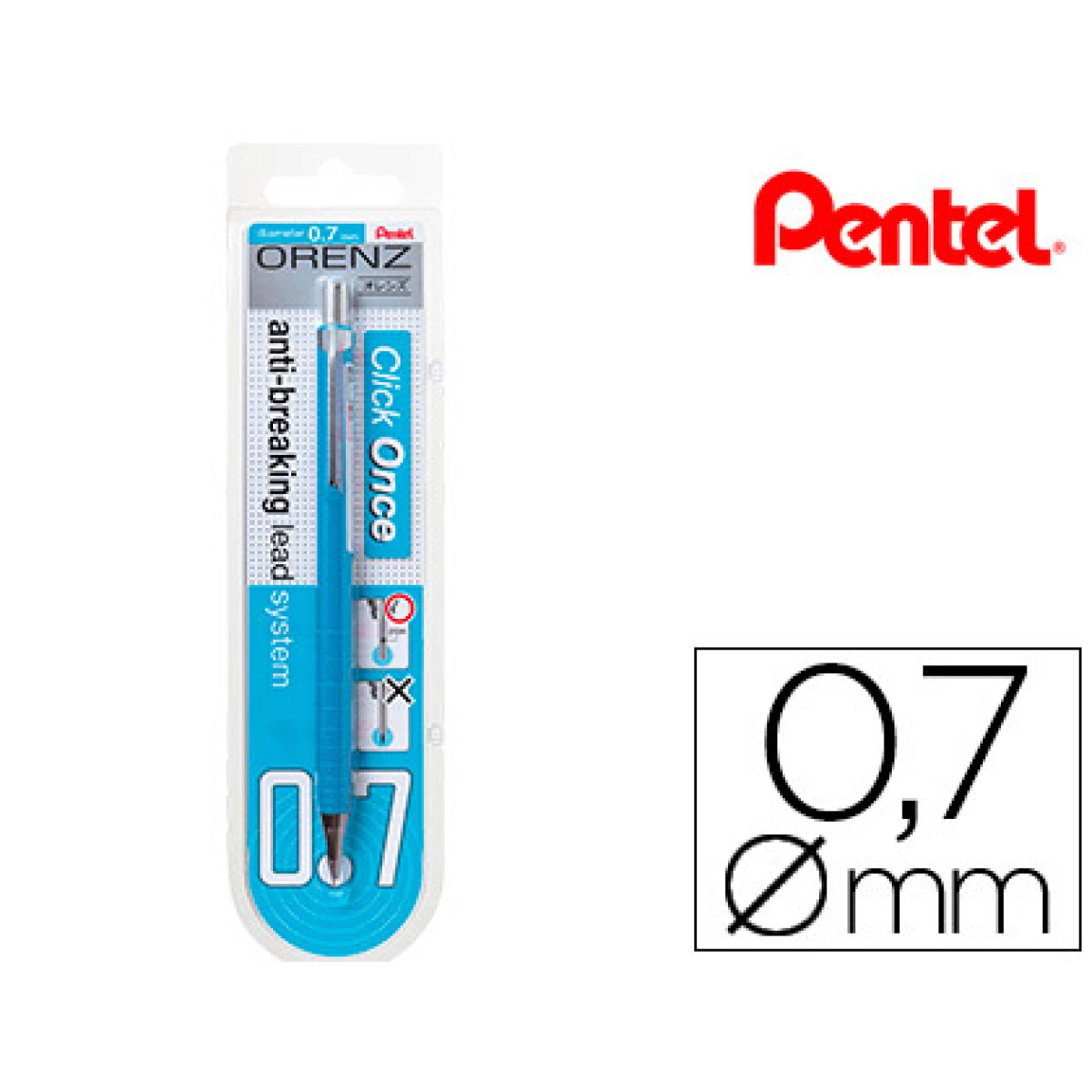 Thumbnail-Lapiseira pentel orenz 0,7 mm -azul-em blister de 1 unidade