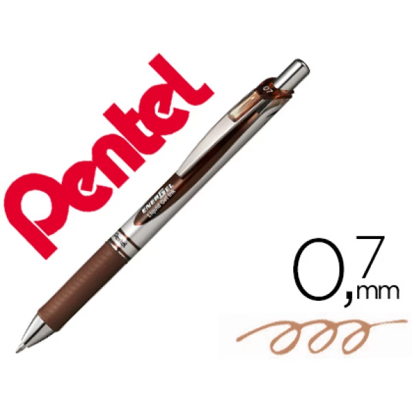 Thumbnail-Roller pentel bl77 0,7 mm energel retratil castanho – 12 unidades