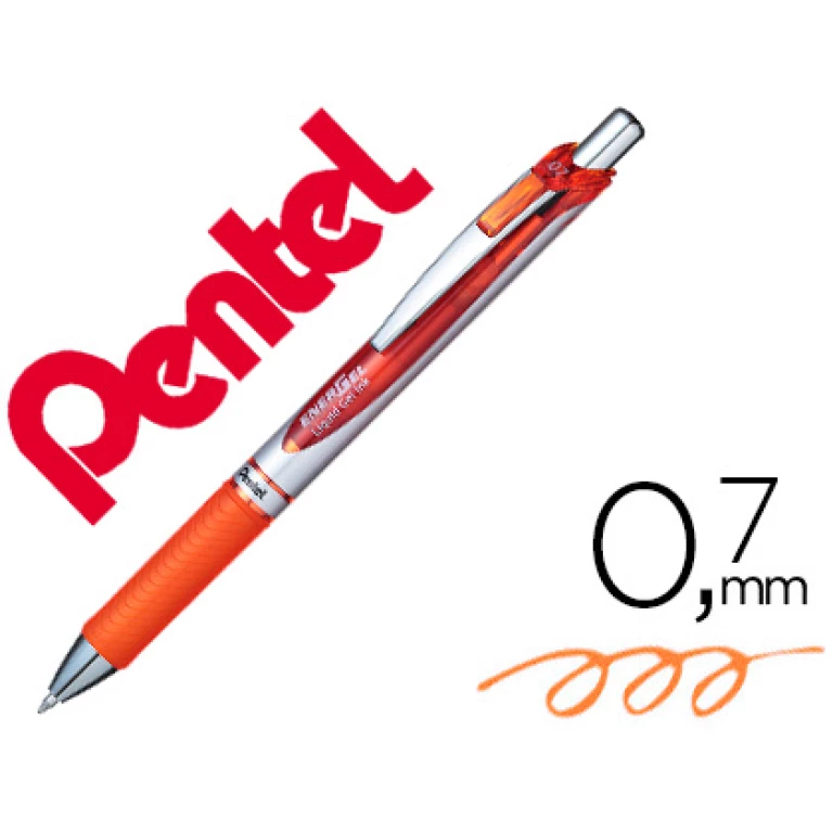 Thumbnail-Roller pentel bl77 0,7 mm energel retratil laranja – 12 unidades