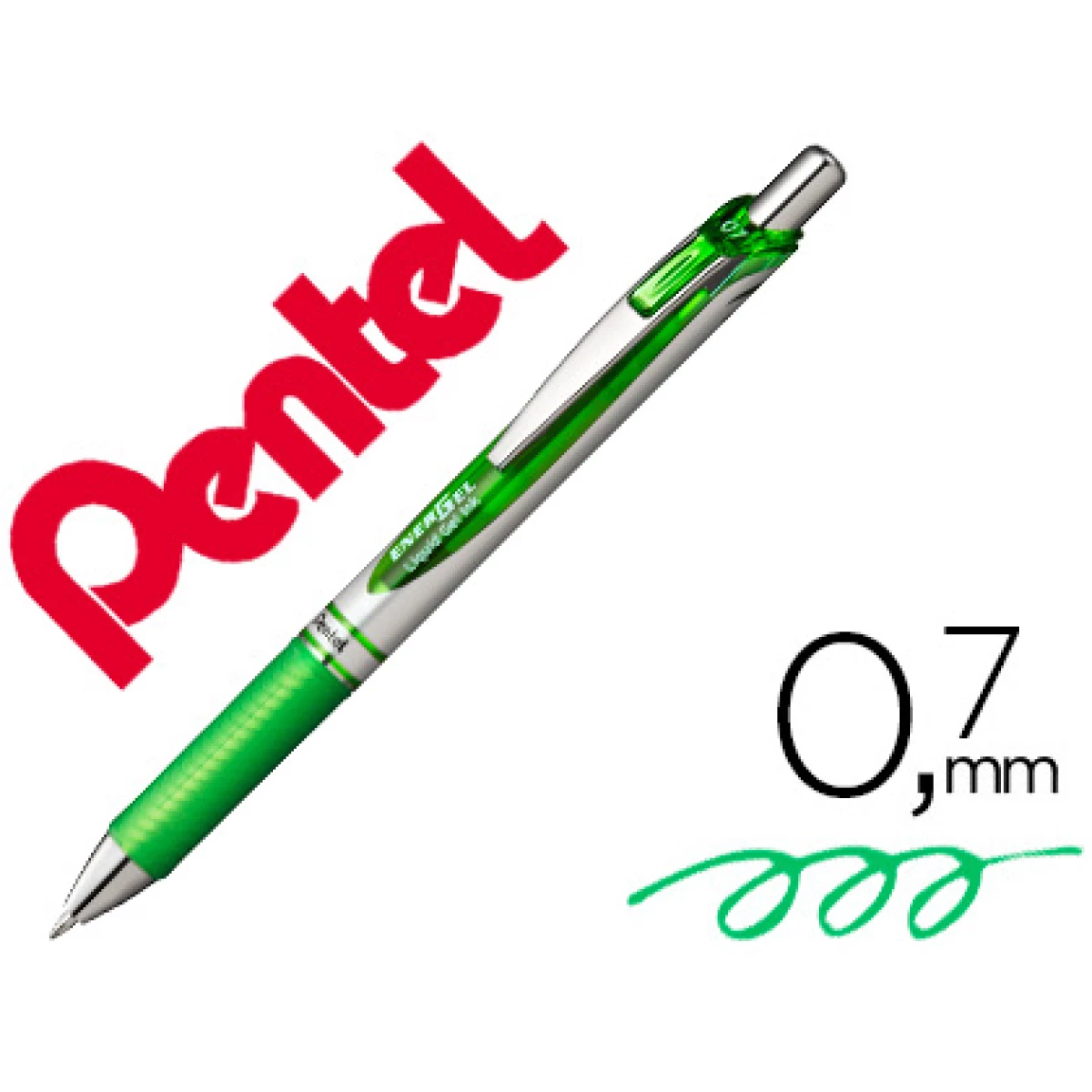 Thumbnail-Roller pentel bl77 0,7 mm energel retratil verde claro – 12 unidades