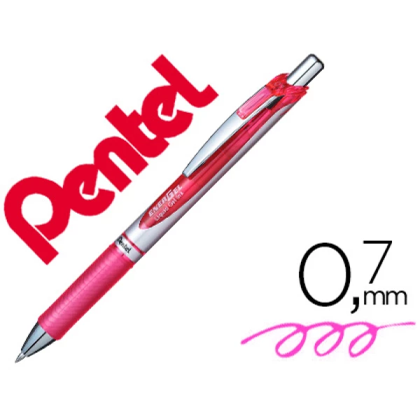 Thumbnail-Roller pentel bl77 0,7 mm energel retratil rosa – 12 unidades