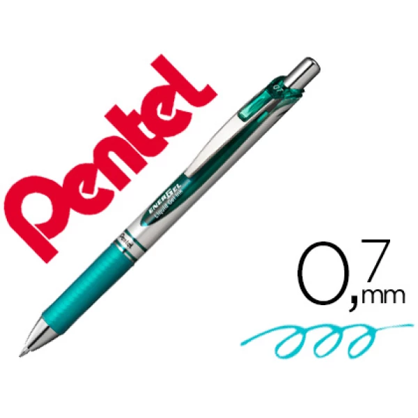 Thumbnail-Roller pentel bl77 0,7 mm energel retratil azul turquesa – 12 unidades