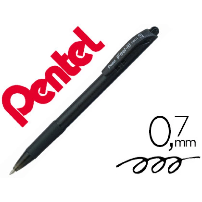 Thumbnail-Esferografica pentel retratil bx417 cor preta – 12 unidades