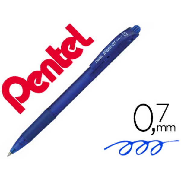 Thumbnail-Esferografica pentel retratil bx417 cor azul – 12 unidades