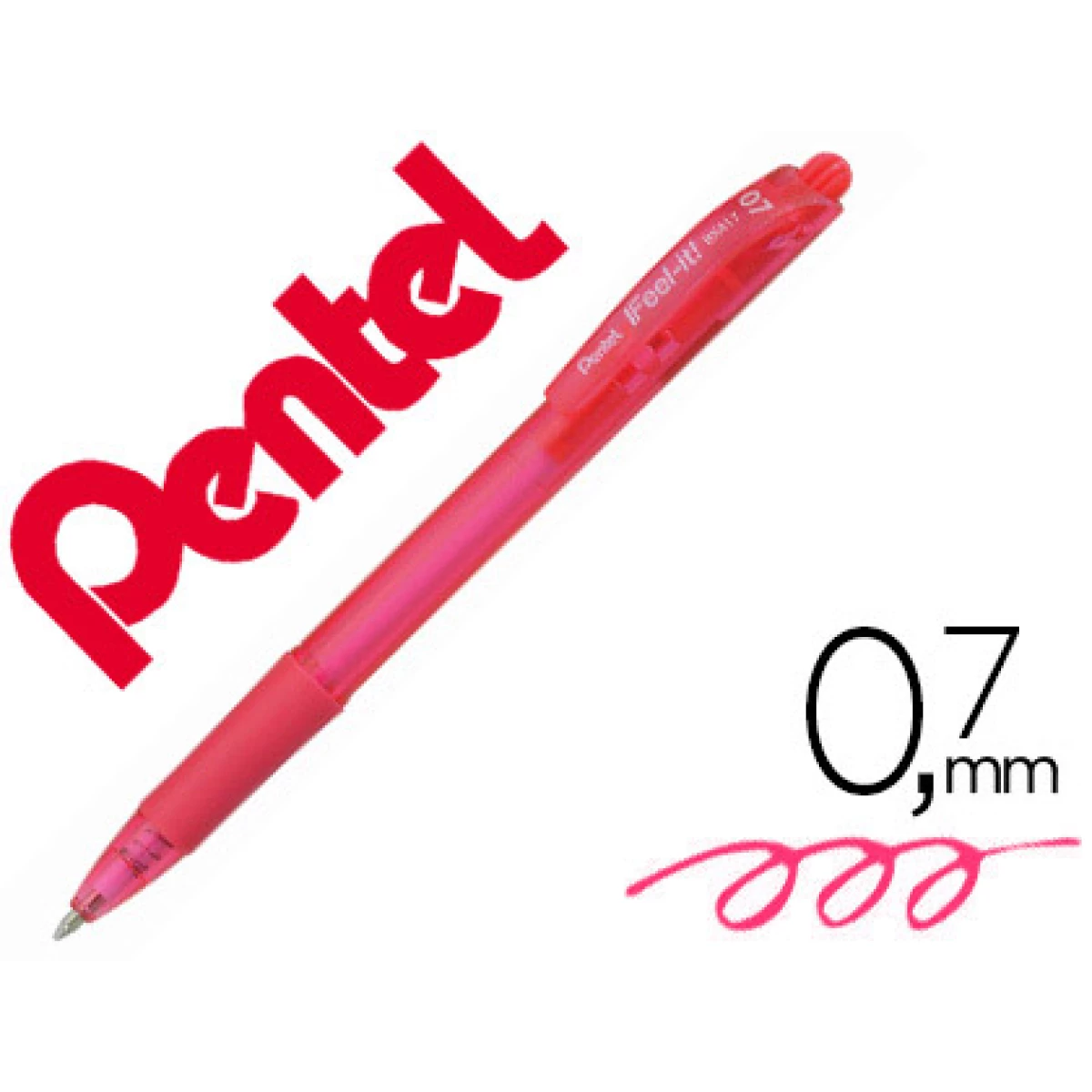 Thumbnail-Esferografica pentel retratil bx417 cor rosa – 12 unidades