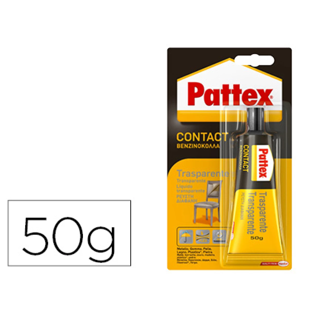 Thumbnail-Cola pattex contact transparente 50 gr