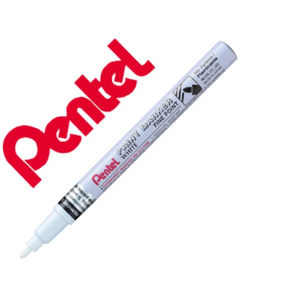 Thumbnail-Marcador pentel permanente msp10-w branco para pinturas decorativas ponta media – 12 unidades