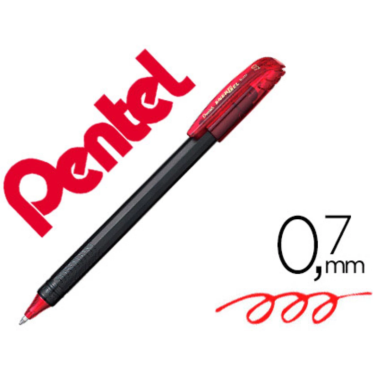 Thumbnail-Roller pentel bl417 energel makkuro ponta 0,7 mm cor vermelho – 12 unidades